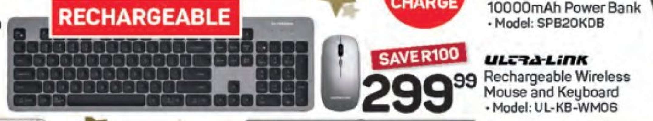 Ultra-Link Rechargeable Wireless Mouse and Keyboard