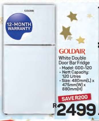 Goldair White Double Door Bar Fridge