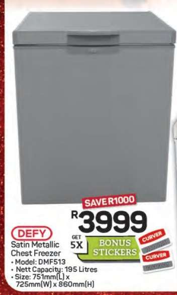 Defy Satin Metallic Chest Freezer