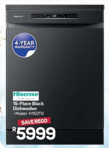 Hisense 15-Place Black Dishwasher