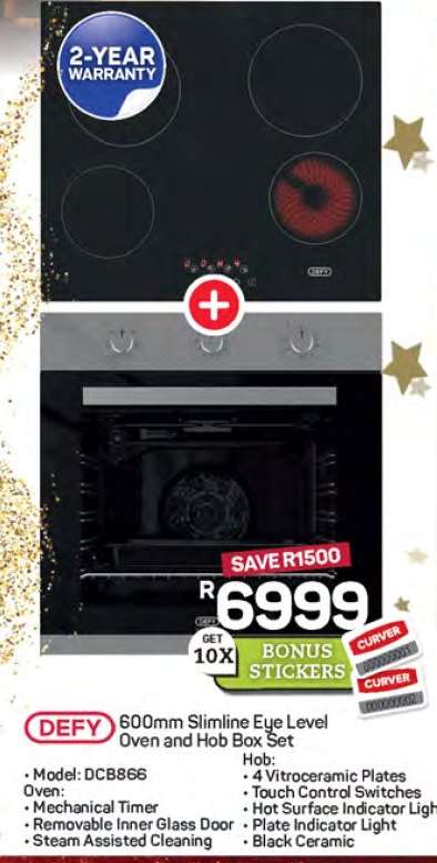DEFY 600mm Slimline Eye Level Oven and Hob Box Set