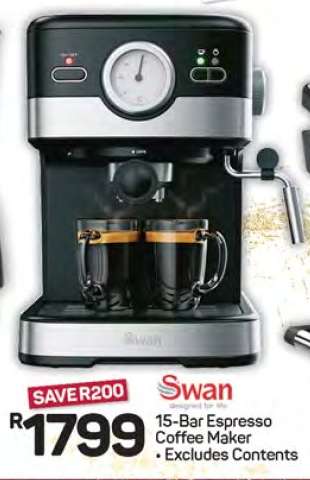 Swan 15-Bar Espresso Coffee Maker