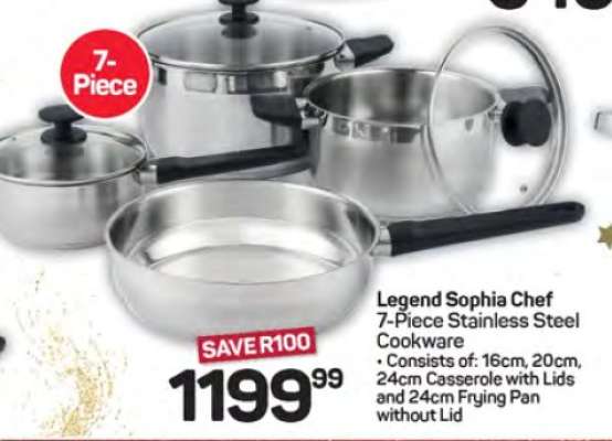 Legend Sophia Chef 7-Piece Stainless Steel Cookware