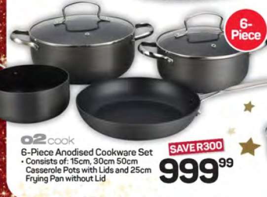 6-Piece Anodised Cookware Set