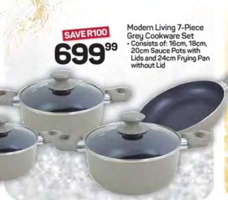 Modern Living 7-Piece Grey Cookware Set