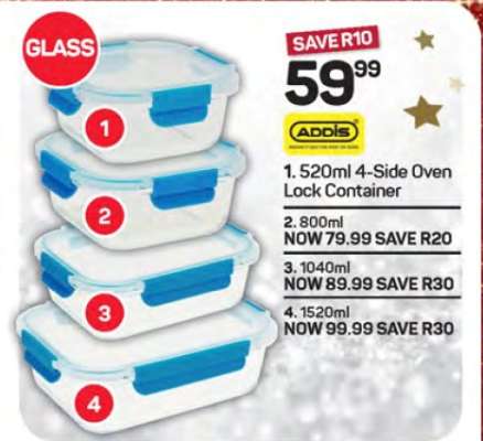 520ml 4-Side Oven Lock Container