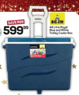 48 Litre Royal Blue and White Trolley Cooler Box