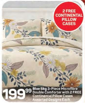 Blue Sky 3-Piece Microfibre Double Comforter