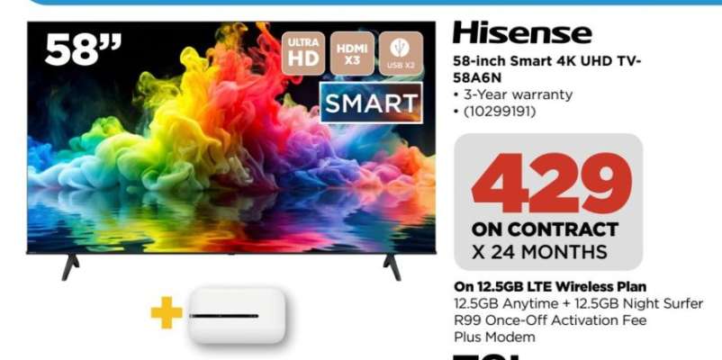 Hisense 58-inch Smart 4K UHD TV-58A6N