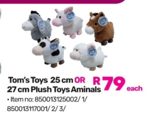 Tom's Toys 25 cm OR 27 cm Plush Toys Animals
