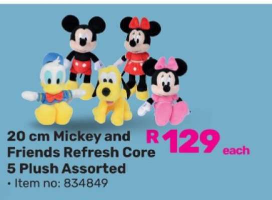 20 cm Mickey and Friends Refresh Core 5 Plush Assorted