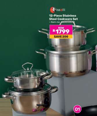 12-Piece Stainless Steel Cookware Set