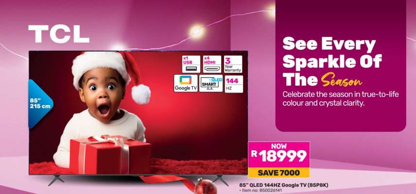 TCL 85" QLED 144Hz Google TV (85P8K)