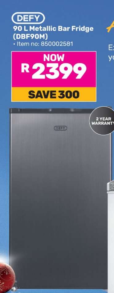 DEFY 90 L Metallic Bar Fridge (DBF90M)