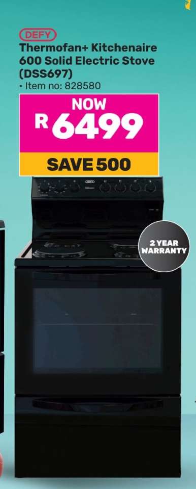 Defy Thermofan + Kitchenaire 600 Solid Electric Stove DSS697