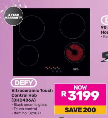 DEFY Vitroceramic Touch Control Hob (DHD406A)