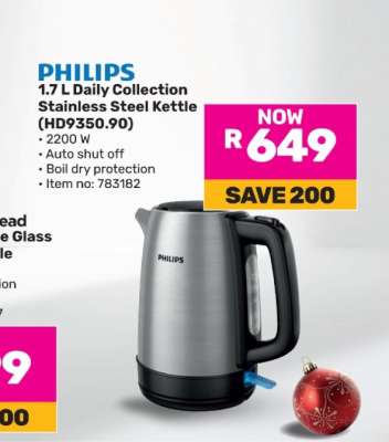 PHILIPS 1.7 L Daily Collection Stainless Steel Kettle (HD9350.90)