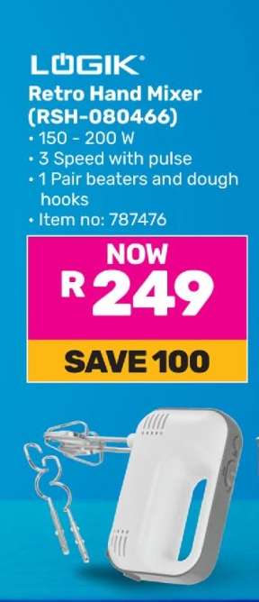 Logik Retro Hand Mixer RSH-080466