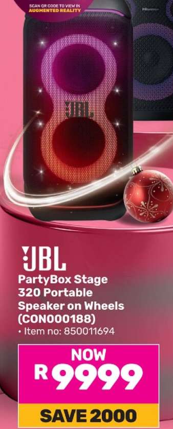 JBL PartyBox Stage 320 Portable Speaker on Wheels