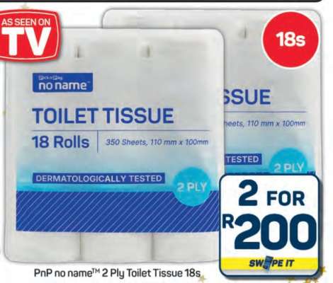 PnP no name™ 2 Ply Toilet Tissue 18s