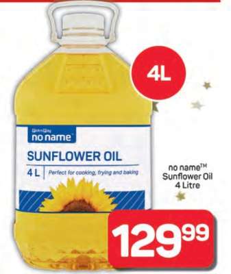 no name Sunflower Oil 4 Litre