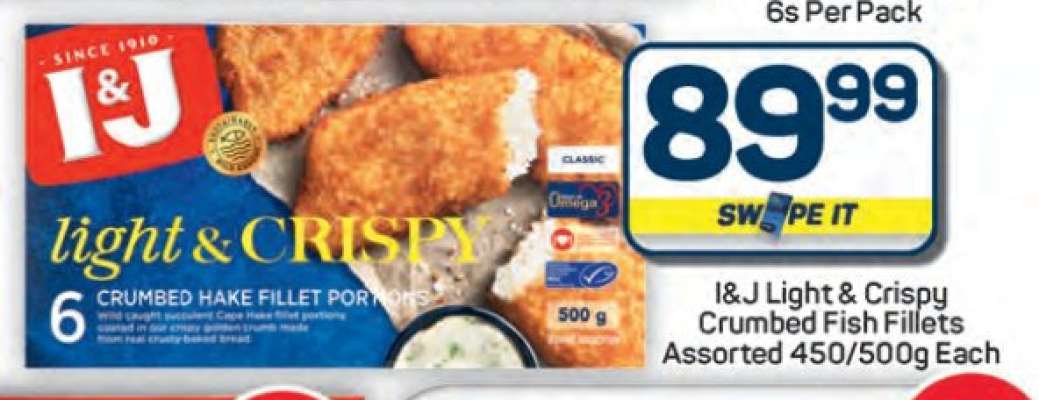 I&J Light & Crispy Crumbed Fish Fillets