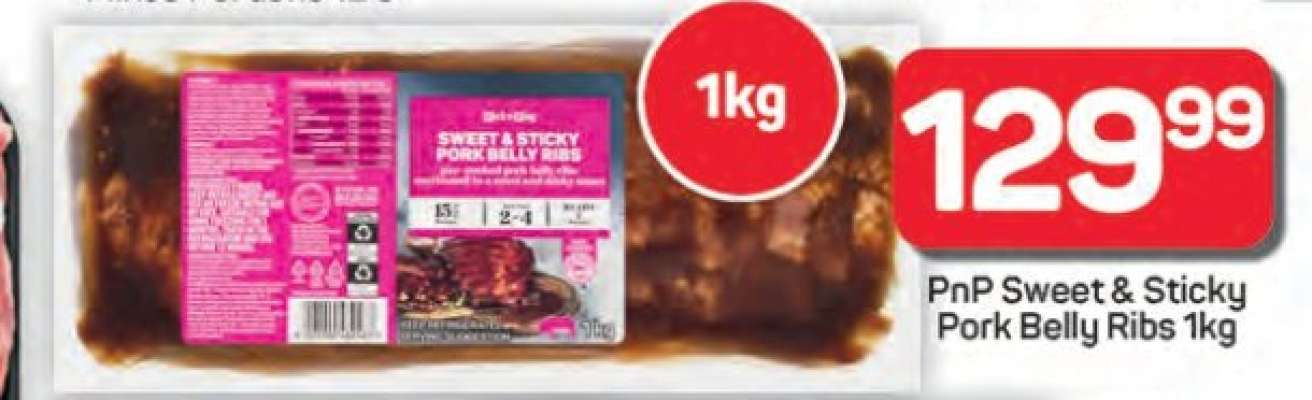PnP Sweet & Sticky Pork Belly Ribs 1kg
