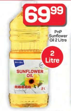 PnP Sunflower Oil 2 Litre