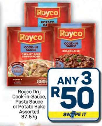 Royco Dry Cook-in-Sauce, Pasta Sauce or Potato Bake