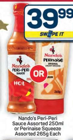 Nando’s Peri-Peri Sauce or Perinaise Squeeze