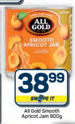 All Gold Smooth Apricot Jam 900g