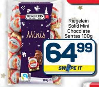 Riegelein Solid Mini Chocolate Santas 100g
