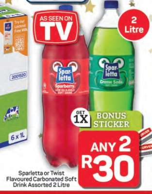 Sparletta or Twist Flavoured Carbonated Soft Drink