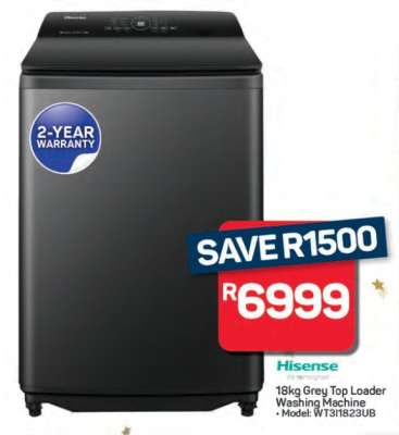 Hisense 18kg Grey Top Loader Washing Machine