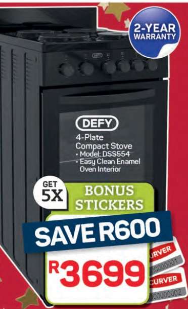 DEFY 4-Plate Compact Stove