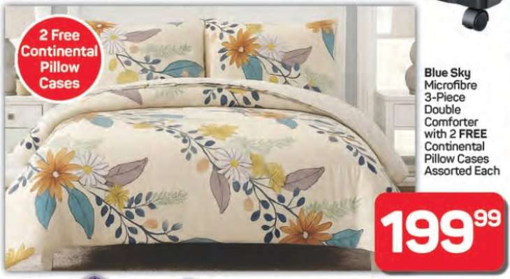 Blue Sky Microfibre 3-Piece Double Comforter