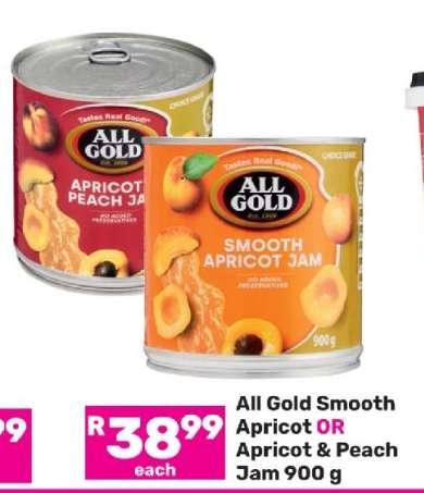 All Gold Smooth Apricot OR Apricot & Peach Jam 900 g