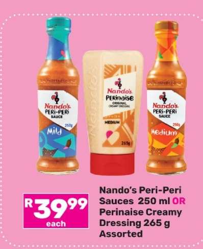 Nando’s Peri-Peri Sauces 250 ml OR Perinaise Creamy Dressing 265 g