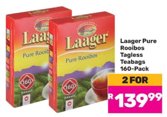 Laager Pure Rooibos Tagless Teabags 160-Pack