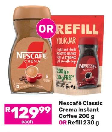 Nescafé Classic Crema Instant Coffee 200 g OR Refill 230 g