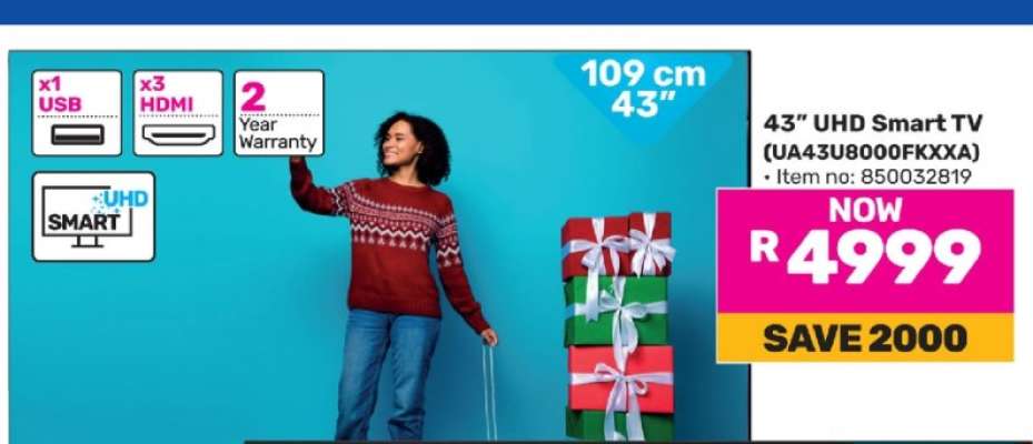 43" UHD Smart TV (UA43U8000FKXXA)