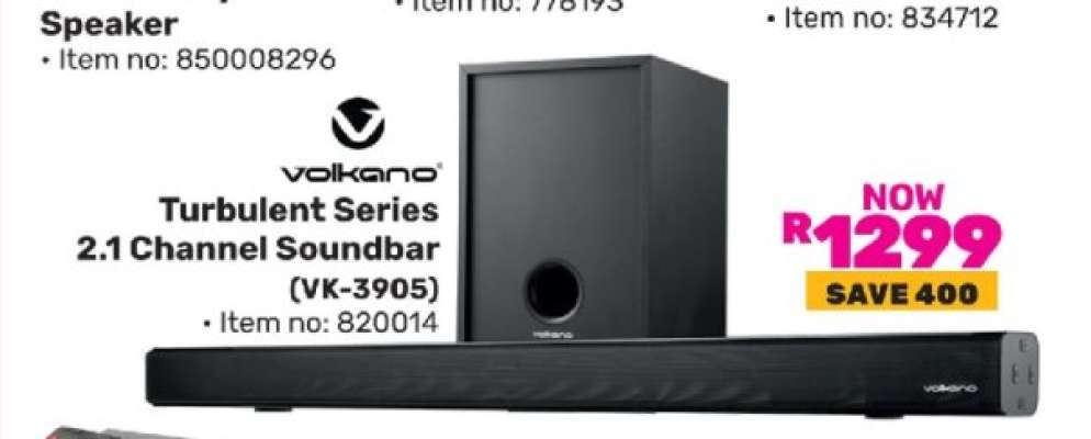 Volkano Turbulent Series 2.1 Channel Soundbar VK-3905