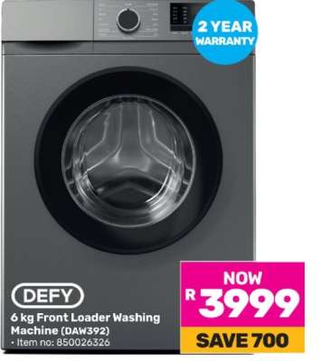 DEFY 6 kg Front Loader Washing Machine (DAW392)