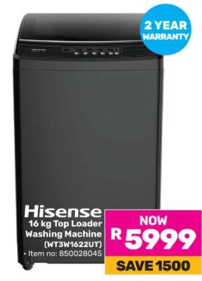 Hisense 16 kg Top Loader Washing Machine (WT3W1622UT)