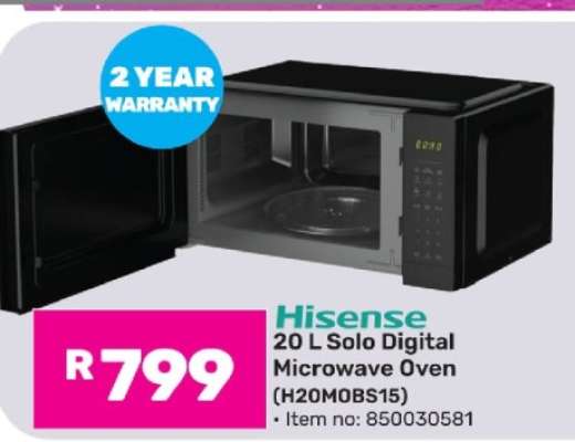 Hisense 20 L Solo Digital Microwave Oven (H20MOBS15)