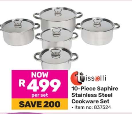 10-Piece Saphire Stainless Steel Cookware Set