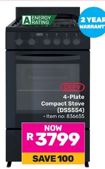 Defy 4 Plate Compact Stove DSS554