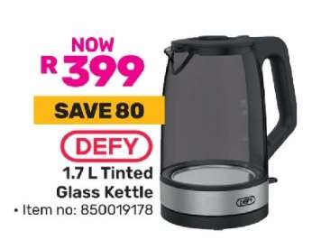 DEFY 1.7 L Tinted Glass Kettle