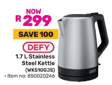 DEFY 1.7 L Stainless Steel Kettle