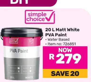 20 L Matt White PVA Paint